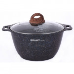 Кастрюля Kukmara 3л со стекл. крышкой, антипригарная линия Granit ultra (Blue) кгг32а