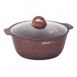 Кастрюля-жаровня Kukmara Kukmara 4л со стеклянной крышкой, антипригарная линия «Granit Ultra» (Red) жга41а