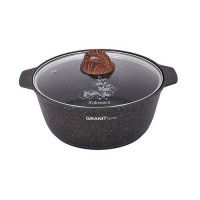 Кастрюля-жаровня Kukmara Kukmara 4л со стеклянной крышкой, антипригарная линия «Granit Ultra» (Original) жго41а