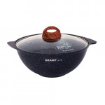 Казан для плова Kukmara кгг37а 3,5л со стеклянной крышкой Granit Ultra Blue