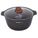 Кастрюля-жаровня Kukmara 5л со стеклянной крышкой, антипригарная линия «Granit Ultra» (Original) жго51а