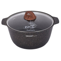 Кастрюля-жаровня Kukmara 5л со стеклянной крышкой, антипригарная линия «Granit Ultra» (Original) жго51а