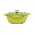 Кастрюля-жаровня Kukmara 4л со стеклянной крышкой, антипригарная линия Trendy style (Lime) арт.ж41tsl