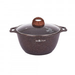 Кастрюля Kukmara 4л со стекл. крышкой, антипригарная линия Granit Ultra Induction (Red) кгаи42а