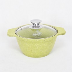 Кастрюля 1л со стеклянной крышкой, АП линия Trendy style (lime) Kukmara к11tsl