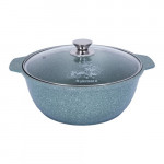 Кастрюля-жаровня Kukmara Kukmara 3л с антипригарным покрытием (фисташковый мрамор) со стеклянной крышкой арт.жмф32а